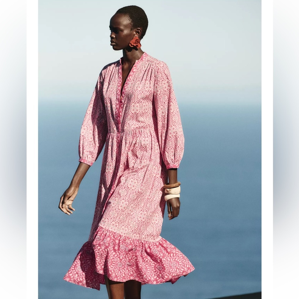 Zara Printed Midi Dress